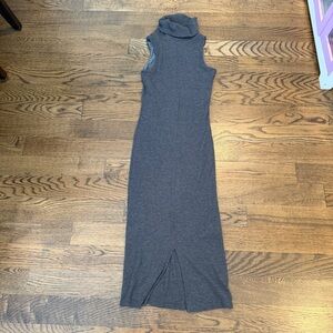 Sleeveless Gray Turtleneck Dress